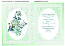 Incert Green Floral, with Verse