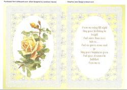Incert Yellow Floral, with Verse