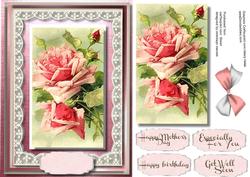 Beautifl Pink Roses and Cream Lace