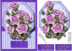 Beautiful Lilac Roses on a Lilac Plaque