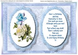 Bgeautiful Blue Incert with Verse and Roses