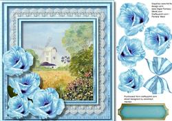 Beautiful Windmill and Blue Flower's
