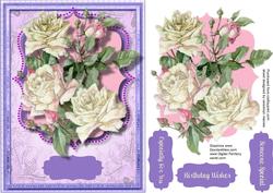 Beautiful Cream Roses on a Bracket Frame