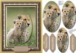 Beautiful Leopard and Cub on the Plains
