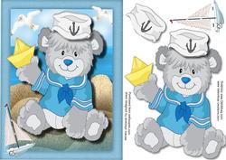 A5 Sailor Bear Playing in the Sand