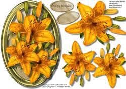 Beautiful Tiger Lillys in a Gold Frame