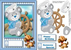 Lovely Sailor Bear at the Wheel