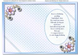 Incert Blue Polka Dot , with Verse 