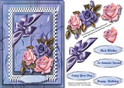 Beautiful Roses on a Lilac Frame