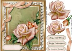 Beatiful Roses in a Buff Frame 