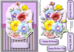 Beautiful Pansy's in a Bracket Frame 