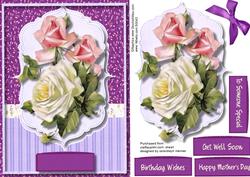 Beautiful Cream Roses in a Bracket Frame