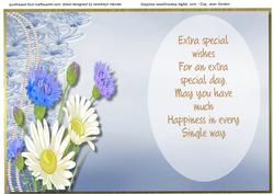 Incert Blue with Flowers and Verse