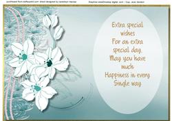 Incert Aqua with Flowers and Verse 