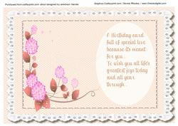 Incert in Peach , with Verse