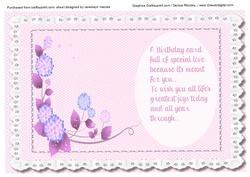 Incert in Pink , with Verse 
