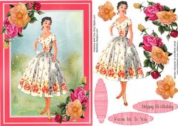 Beautiful 1960s Beauty with Roses 