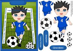 Happy Birthday Footie Fan in Blue
