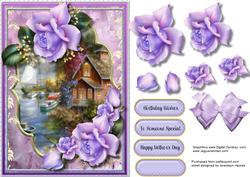 Stunning Lilac Roses and Water Scene