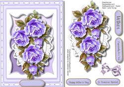 Beautiful Lilac Roses in a Kadair Frame 