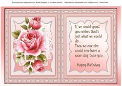 Incert with Verse and Pink Roses 