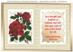 Incert with Verse and Red Roses 