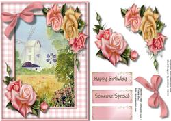 Beautiful Windmill and Edwardian Roses