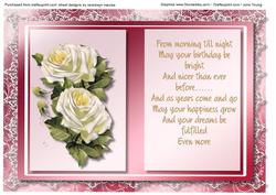 Incert White Roses with Verse in Pink 
