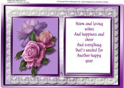 Incert with Verse and Beleep Roses 