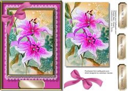 Beautifuil Pink Lillys Topper and Card 