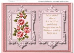 Incert and Verse with Deep Pink Roses