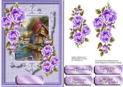 Beautiful Scene with Lilac Roses