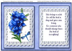 Incert with Verse and Deep Blue Lilly's