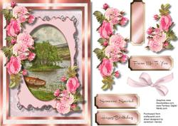 Beautiful Lake Scene and Roses