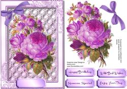 Beautiful Lilac Roses on Lattace Lace