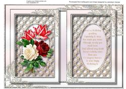 Incert with Verse on Lattace Lace , Mixed Roses