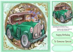 Lovely Vintage Car Fit for a King, ( Green )