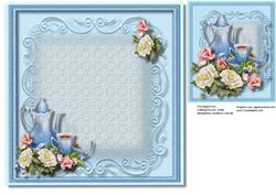 Incert Blue with Teaset and Roses 