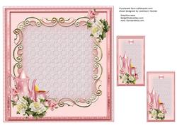 Incert with Teaset and Roses in Pink