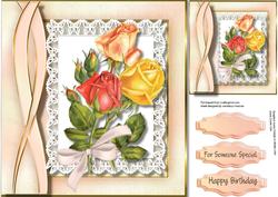 Beautiful Mixed Roses on a Geometric Board