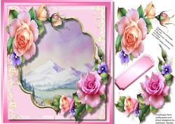 Beautiful Alpine Meadow and Summer Roses 