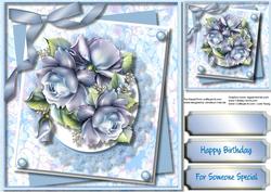 Brautiful Blue Roses on Lace