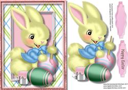 Easter Bunny Painting the Eggs
