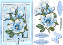 Lovely Magnolias in Blue 