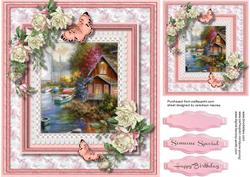 Beside the River with Cream Roses and Butterfly's 