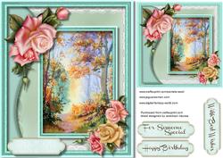 Beautiful Autumn Scene and Roses