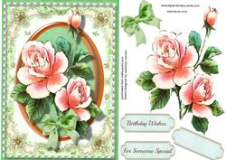 Beautiful Roses in a Oval Frame