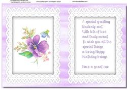 Lilac Incert with Verse