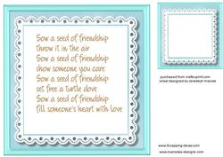 Incert,friend Aqua with Verse ,8x8