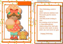 Granddaughter Birthday, with Incert and Verse